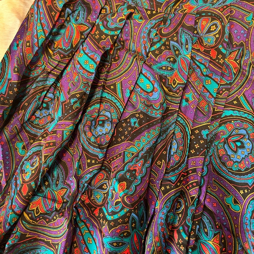 Paisley Vintage High Waist Skirt - Picture 2 of 6